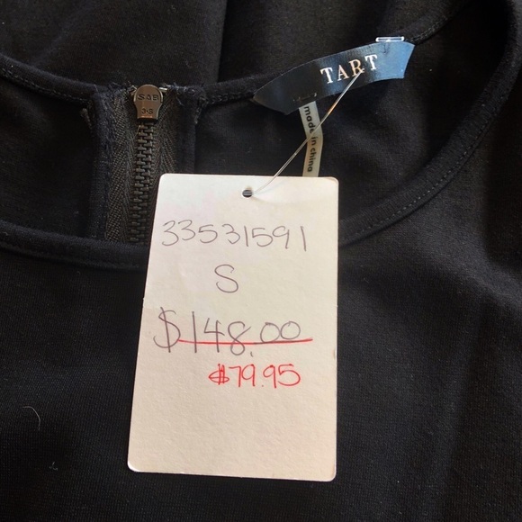 Tart Collections Ponte Knit Menswear Inspired Sleeveless Black Dress Small NWT - Picture 7 of 13